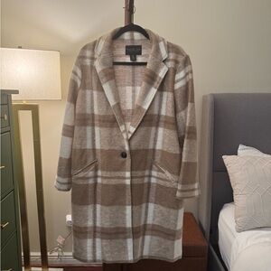 Rachel Zoe Plaid Wool Blend Coat Plus Size